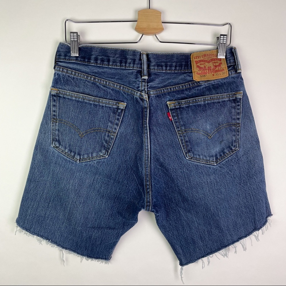 Vintage Levi's Jean Shorts High Waisted Distressed Ripped Size 27 28
